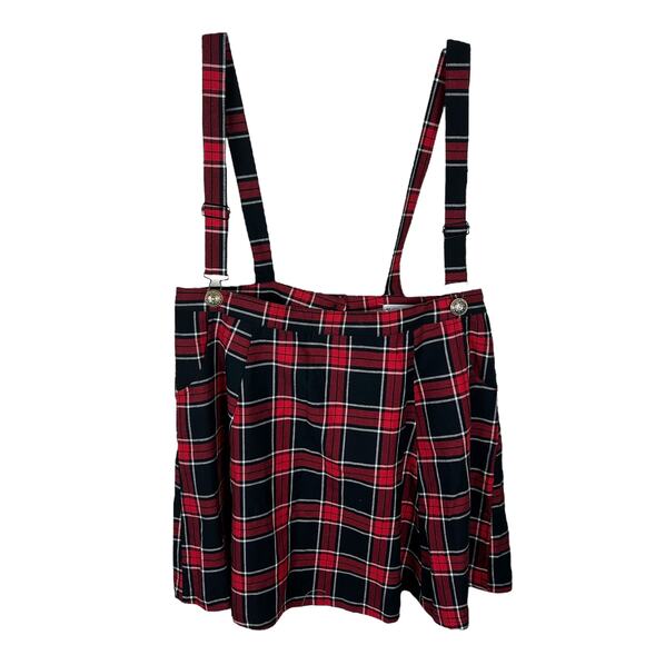 Blackcraft Dresses & Skirts - Y2K Grunge Plus Size Black Red Plaid Overall Circle Skirt 18